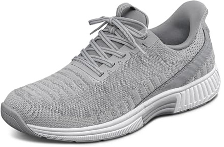 Orthofeet Women's Orthopedic Kita Hands-Free Water-Repellent Slip-On Sneaker, Grey, Size 8 Wide
