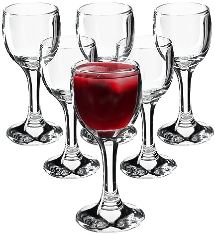 KADAX Vinglas, diskmaskinssäkra vinbägare, högkvalitativt och elegant glasset för rött och vitt vin, bägare för servering av vin och champagne (6 x 55 ml, för likör)