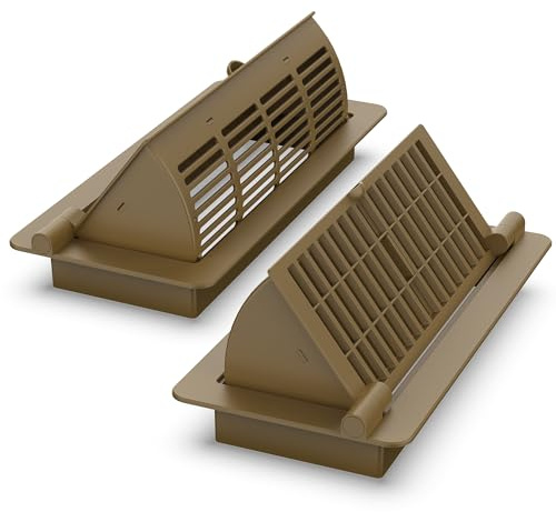 Floor Vent Cover 2 Pack, Heat Air Vent Deflectors for Home Floor 4 '' x 10 '', Adjustable Pop Up Floor Vent Register Use for Home, Office, Brown