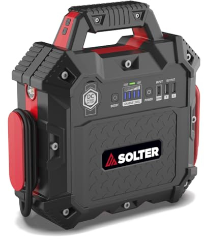 Solter Lithium LT-35 12V Pro – Arrancador de Batería 32.000mAh (118,4Wh), 1500A Pico, Powerbank USB-C, Modo Boost, LED SOS, para Gasolina y Diésel – Compacto y Seguro