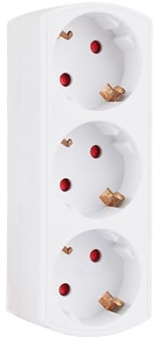 Cilia 1 st EU-förlängare, splitter, multi-kontakt, 3-i-1, 3 680 W, 250 V, 16 A, vit, universell Schuko。