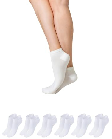PRS Calcetines Fantasmini Pariscarpa unisex, calcetines deportivos hombre mujer, mini calcetín de algodón, blanco o negro, 6 pares