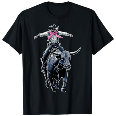 Coquette Bow Bull Rider Bull Riding Girl Mom Mother's Day T-Shirt
