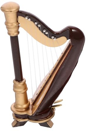 Beaupretty Miniatura Arpa Legno con Scatola Musicale da Tavolo Decorazione Artigianale per Casa e Miniatura