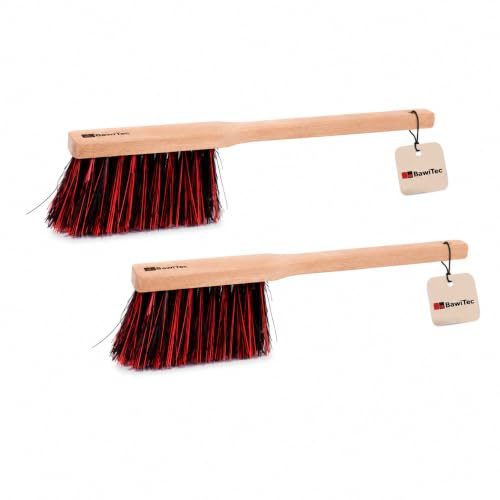 2 Stück Hochwertige Langstiel Handfeger Arenga-Mix 43cm Lang Set Holz