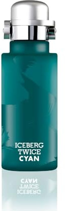 ICEBERG Twice Cyan – Eau de Toilette 125 ml – Herren Parfüm – Holzig-aromatische Noten – Cyanfarbener Flakon aus satiniertem Glas mit silbernem Deckel - Pop-Design der 70er- und 80er-Jahre