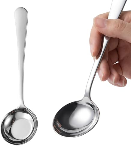 Stainless Steel Soup Ladle Set of 2 - 17 cm Sauce Ladle & Ladle for Soups & Stews - Dishwasher Safe - as Serving Spoon & Sauce Spoon - Silver