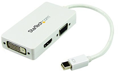 StarTech.com 3 in 1 Mini-DisplayPort-Adapter - Mini DisplayPort zu HDMI - mDP auf DVI-Adapter - Mini-DisplayPort auf VGA-Adapter Monitoradapter - Weiß (MDP2VGDVHDW)