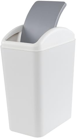 Nicesh 4.5 Gallon Swing Top Trash Can, Plastic Garbage Can with Swing Lid (Gray)