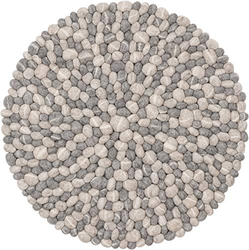 myfelt Filzkugelteppich Ernie - Ø 50 cm, ideal für Schlaf-, Wohn-, Kinderzimmer, Flur & Bad