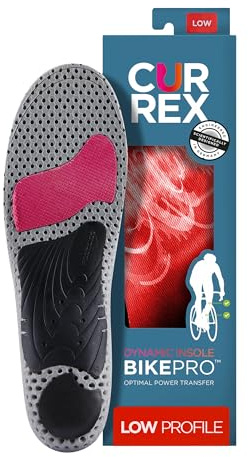 CURREX BikePro Insoles for Cycling, Bicycle & Motorcycle Riding – Arch Support Shoe Inserts w/Metatarsal Pads, Helps Reduce Fatigue + Improve Stability & Fit – for Men & Women – Low Arch, Large