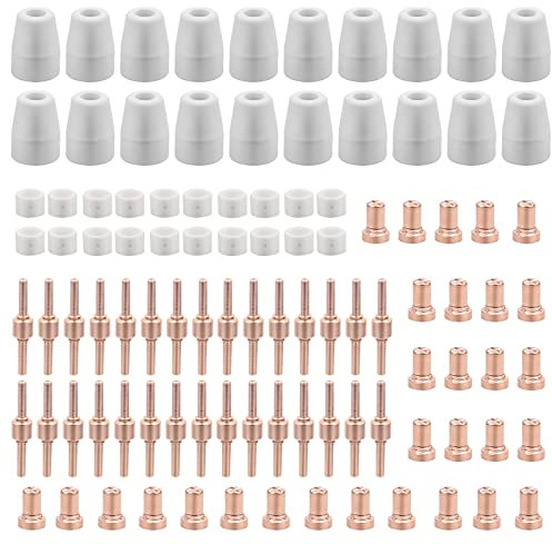 SWAWIS 100 Pièces PT31 Consommables Plasma Decoupeur Plasma Parkside Cut 30 40 50 Consommables de Découpeuse Accessoire Decoupeur Electrode Tip Buse
