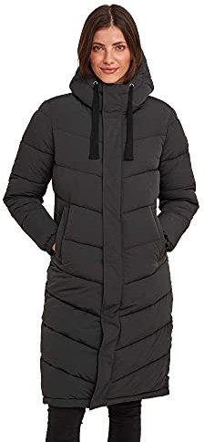 TOG24 Raleigh Womens Quilted Puffer Extra Long Coat for Winter with Fixed Hood, Two Way Zip and Recycled Thermal Filling