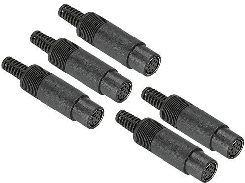 PATIKIL S-Video DIN Mini Female Socket 8 Pin Signal Transmission for TV, DVD Player Pack of 5