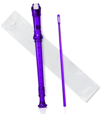 sopran blockflöjt Flerfärgad 8-håls Lång Flöjtinstrument För Nybörjare Musikalisk Sopran-plastblockflöjt (Color : Purple)