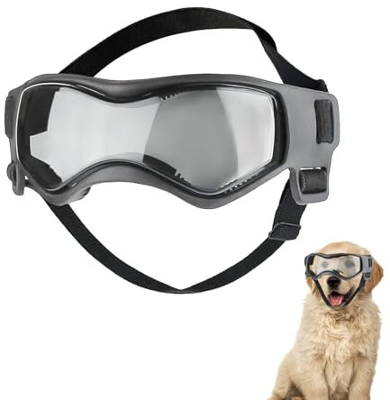 Hundebrille für Kleine Hunde, Anti-UV Hundebrille Sonnenbrille mit Verstellbare Band, Wasserdicht Winddicht Augenschutz Hundeschutzbrille für Kleine Hunde