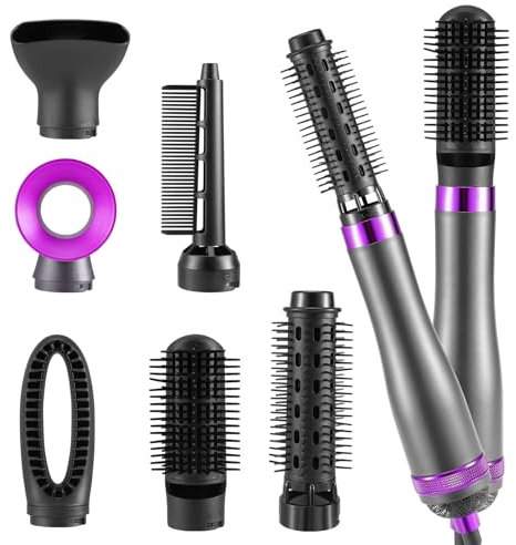 6 In 1 Set Di Spazzole Ad Aria Calda Per Asciugacapelli, 【Negative Ionic】1000w Airstyler Multifunzione Con 6 Accessori Per Asciugare, Volumizzare, Raddrizzare, Arricciare, Spazzola Ad Aria Cal