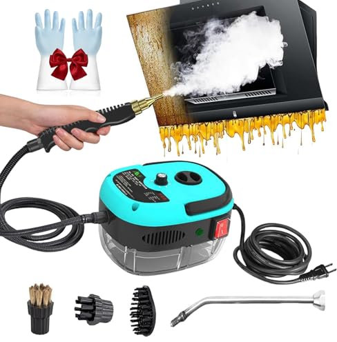 2500W Handheld High-Temperature Pressurized Steam Cleaner, Powerful 2500W Steam Cleaning with 6 Speeds High-Pressure &3 Brush Heads for Homes/Cars (Blue)