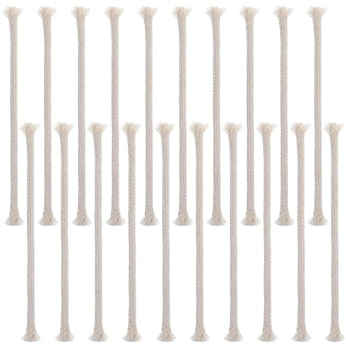 20 PCS Oil Lamp Wicks, Cotton Braided Candle Wick Replacement, 4mm/0.16in Round Wick for Oil Lamps, Torches, Alcohol Candle, Kerosene Lamp, Burner, Lantern (17, Centimeters)