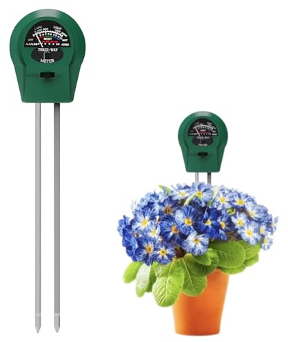 NHQZ Bodenmessgeräte, 3 in 1 Boden PH Messer, Bodentester für Feuchtigkeit, Lichtstärke und pH, Bodentest Messgerät für Gartenarbeit, Rasen, Topfpflanzen, Kein Batterien erforderlich