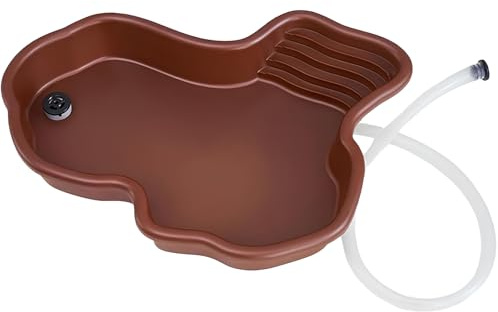 Grande Ciotola per Bagno Rettile, Vasca da Bagno per Tartaruga, Grande Ciotola per Acqua Rettile, Ciotola per Rettili Con Drenaggio Adatto per Tartarughe, Rane Cornute e Altri Anfibi e Rettili(B)