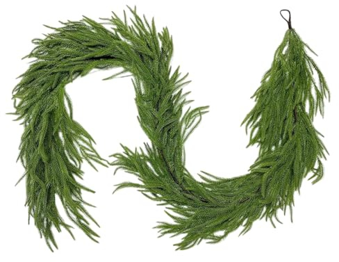 Guirnalda Artificial De Cedro Navideña | Decoración para Fiestas Navideñas - Guirnalda Verde Realista para Puerta Principal | para Porches Exteriores Chimenea Puerta Principal Sala