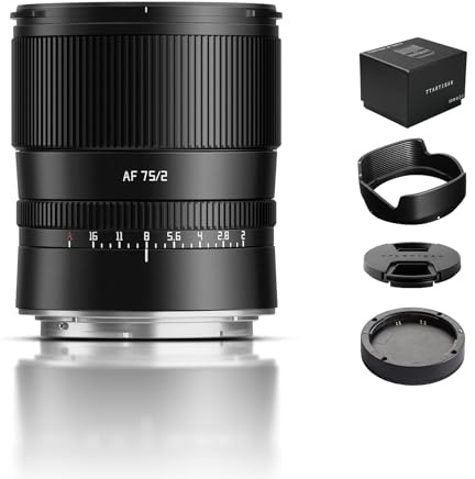 TTARTISAN AF 75 mm F2 - Objetivo de Retrato de Enfoque automático para Nikon Z-Mount (Z, Negro)