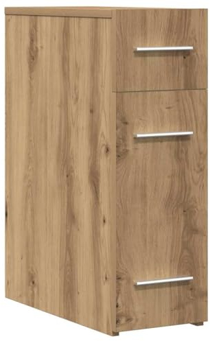 Wynira Armario farmacéutico de madera de roble artesanal, 20 x 45,5 x 60 cm, con 3 cajones, aparador para salón, armario auxiliar para oficina y comedor