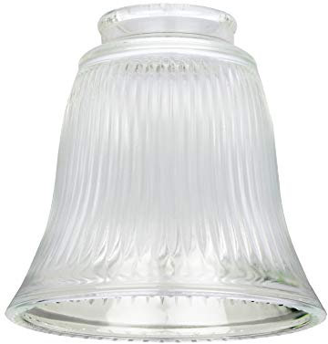 Westinghouse 8703740 Paralume Clear Ribbed Bell Shade, Vetro, Bianco