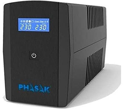 Phasak PH 7312 - Sistema de alimentación ininterrumpida (2160 VA, LCD, RJ45)