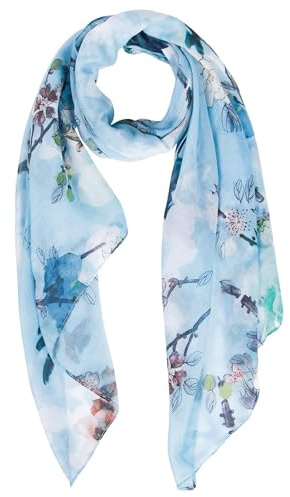 DiaryLook Ladies Women's Fashion Bird Print Long Scarves Floral Neck Scarf Shawl Wrap Gifts For Women