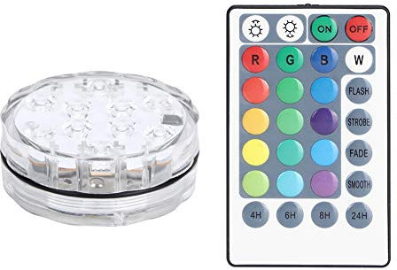 LED Swimming Pool Light, Waterproof 10LED RGB Underwater Submersible Light Swimming Pool Lighting with Remote Control