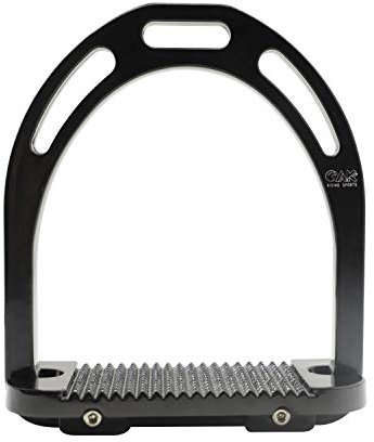 AK - Estribo ecuestre de aluminio ligero para montar a caballo con colores recubiertos (4.75 pulgadas, negro)