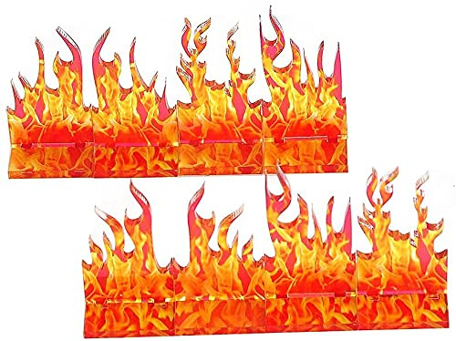 Wall of Fire Miniatur (Set von 8) Spell Effects Flame Terrain für D&D, Dungeons and Dragons, Pathfinder and Other Table Top RPG