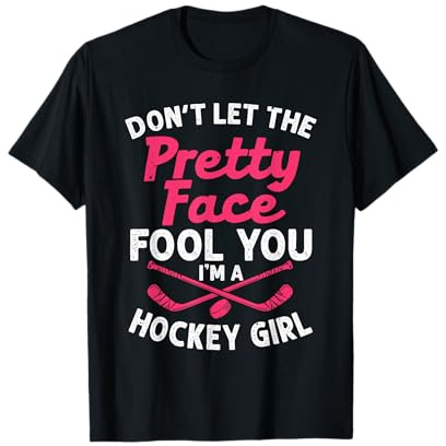 Funny Girl Hockey Gift for Women Kids Ice Hockey Players T-Shirt