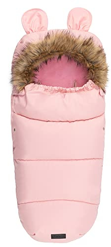 MoMi - Saco infantil de 45 x 95 cm, para cochecito, cinturón de seguridad de 3 puntos y 5 puntos, ideal para buggy, asiento de coche infantil, funda para bebé y trineo, capucha con forro de piel