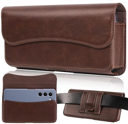 INGIDO Holster for iPhone 15 15 Pro 14, 14 Pro, 13 Pro, 13, 12 Pro, 12, iPhone 11, XR - Premium Cell Phone Case with Belt Clip [Magnetic Closure] ID Card Holder Pouch, Brown