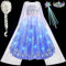 LED Leuchtend Prinzessin Kleid Mädchen Eiskönigin Elsa Kostüm mit Perücke Krone Zauberstab Prinzessin Verkleidung Geburtstag Weihnachten Fasching Karneval Halloween Kostüm für Kinder (120, 5-6 Jahre)