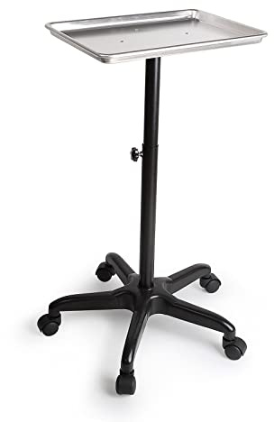 Salon Beauty - Carrito de peluquería pequeño con bandeja extraíble de 70 a 110 cm de altura ajustable, para guardar herramientas de tinte de pelo en tiendas de peluquería o escuelas de peluquería
