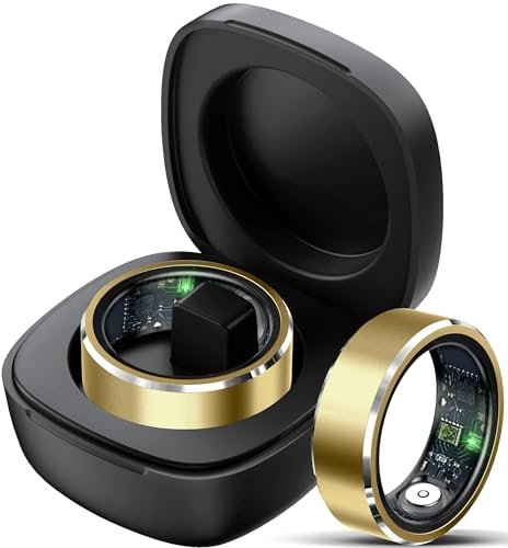 Smart Ring Fitness Tracker Heart Rate Monitor Sleep Tracker Gesture Control Fitness Rings Blood Pressure Blood Oxygen Pedometer Step Counter Health Smart Rings for Women Men with Charging Case