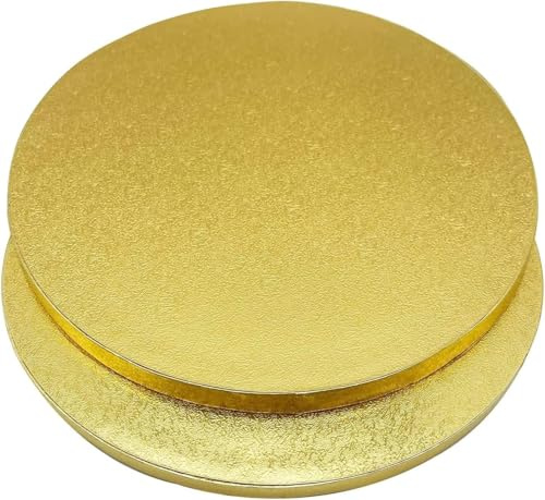 YIYICO Lot de 2 plaques à gâteau rondes de 25 cm - 13 mm x Ø 25 cm - Réutilisables - Pour le transport de gâteaux et de tartes