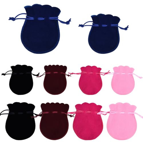 TRKETK 10 Pezzi Sacchetto Regalo In Velluto Sacchetti Per Gioielli Morbido e Portatile Regalo con Coulisse per Gioielli In Velluto per Matrimonio Compleanno Natale Partito Caramelle