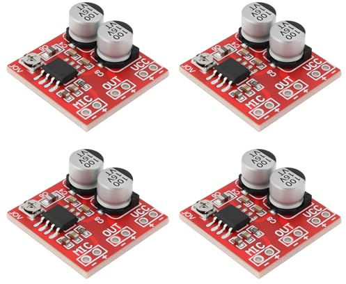 VGOL 4x Scheda Amplificatore Per Cuffie DC 5V-12V LM386 Da Con Guadagno 200 Volte Adatto Per L'amplificazione Del Segnale Audio Dei Microfoni Electret
