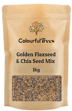 Golden Flaxseed & Chia Seed Mix 1kg – Healthy Natural Superfood Blend - by Colourful Trees