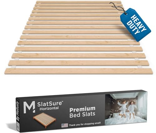 Meliusly SlatSure King Size Horizontal Bed Slats – Heavy Duty Wood Replacement Bed Slats, Bed Frame Support Slats, Slatted Wooden Mattress Support Base for Broken, Sagging or Worn-Out Slats