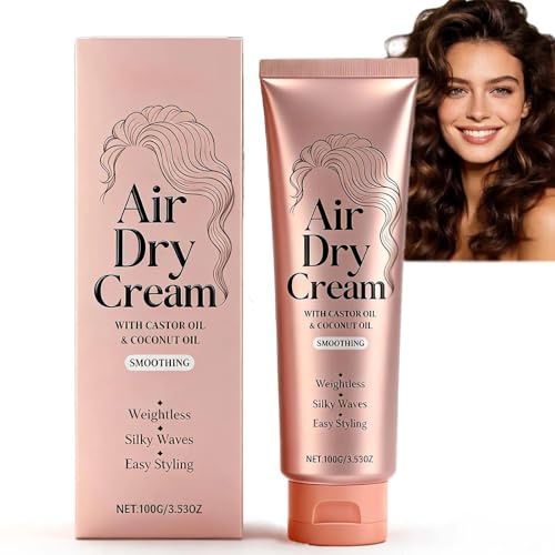 Smoothing Air Dry Cream For Hair - Weightless Styling Cream & Curl Activator For All Types, Curly Hair Care & Curl Refreshing Serum