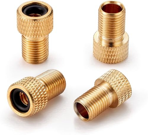 Adaptateur De Valve Presta en Laiton, Convertissez La Valve Presta De Votre Vélo en Adaptateur De Valve Schrader pour Gonfler Les Pneus avec Une Pompe Standard Ou Un Compresseur d'air (4 Paquet)