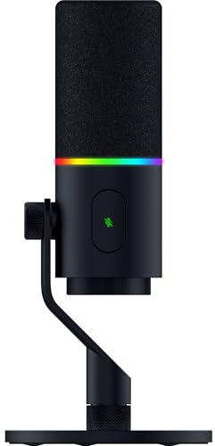 Razer Microfono Seiren V3 Pro - Microfono streaming dinamico USB tipo C e XLR, supporto galleggiante a 32 bit, DSP audio integrato, rimozione del rumore AI, assorbimento degli urti e filtro pop