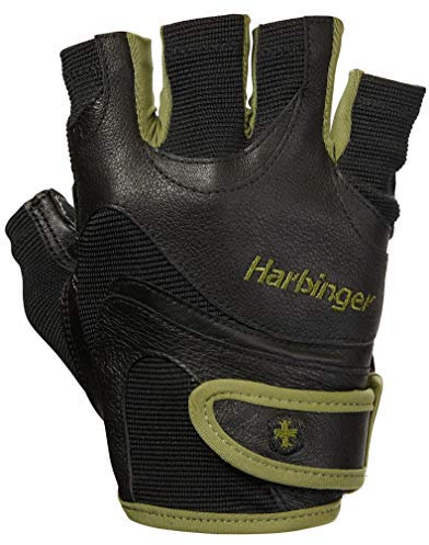 Harbinger FlexFit Fitness Handschuh Herren, Gewichtheber Handschuhe, Waschmaschinengeeignet, Schwarz/Grün, S