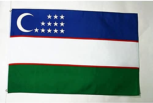AZ FLAG Drapeau Ouzbékistan Oeillets Haute Qualité, 150 cm x 90 cm